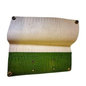 Green reptile long wallet